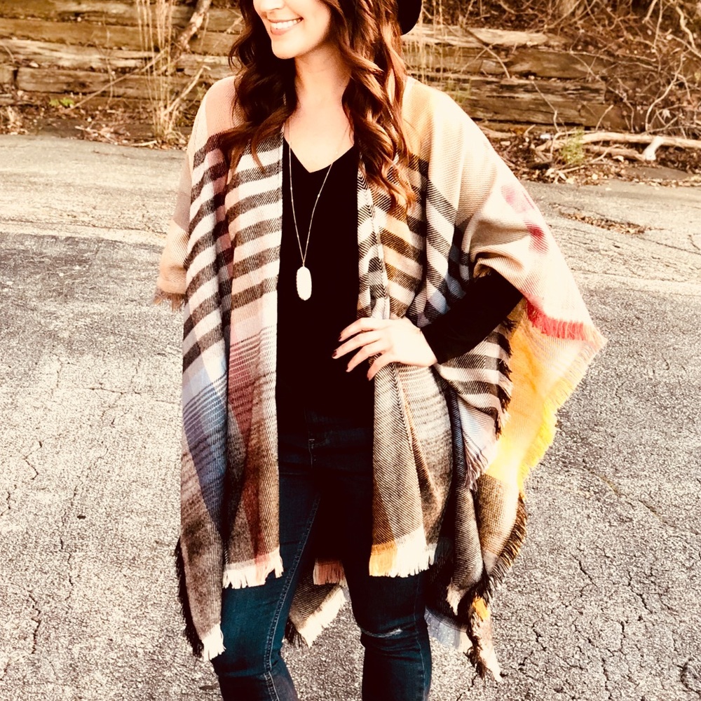Plaid Poncho🍁